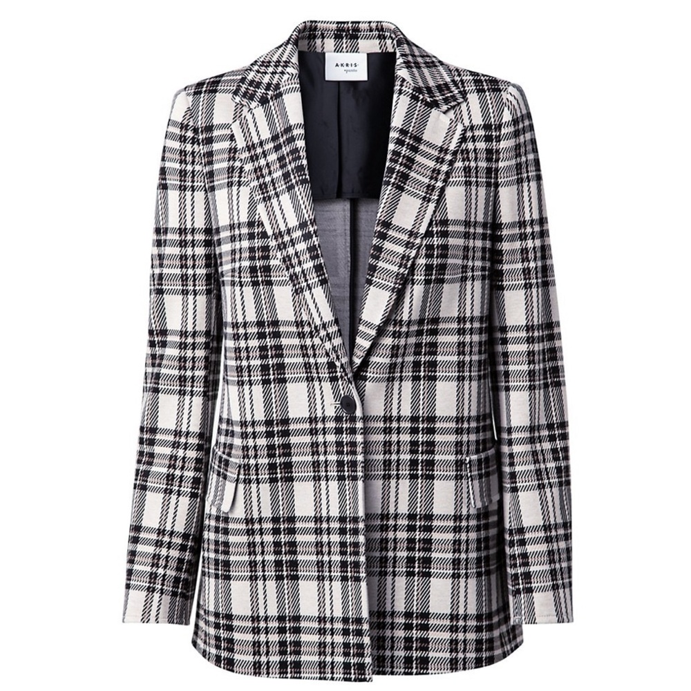 Akris Punto Plaid Boyfriend Blazer